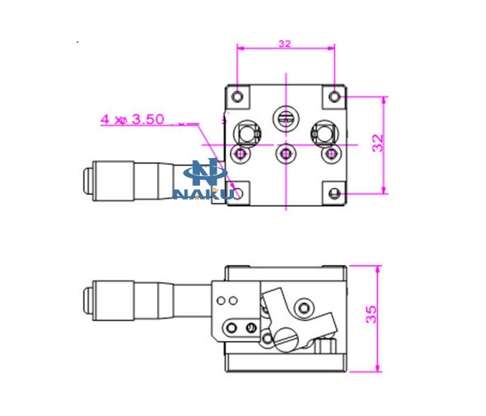 Z-axis Singal Rail Manual Fine Tuning Stage Precision Platform R20-401J 40*40